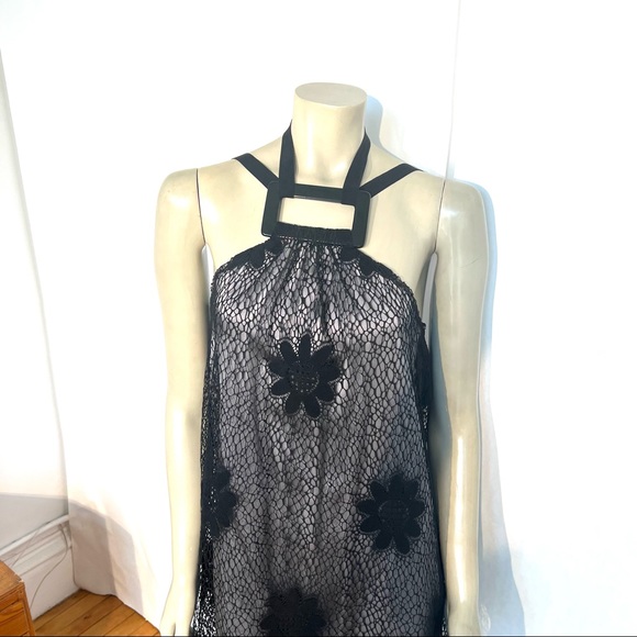 Vintage ROMAN KEFLAY Silk Satin and Lace Dres - Picture 7 of 10